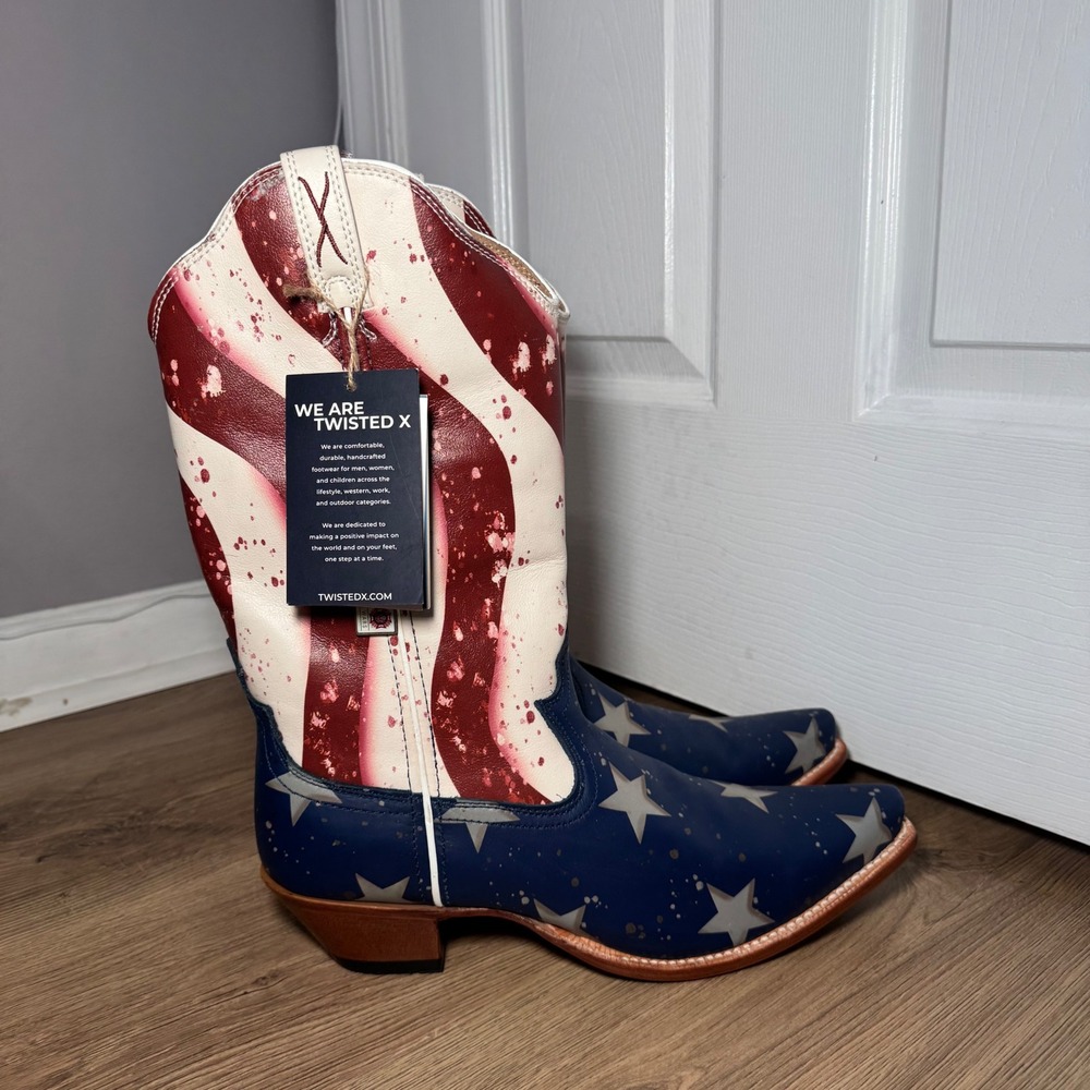 NWT Twisted X Womens Stars and Stripes Western Cowboy Boots WSO0027 Size 11 B